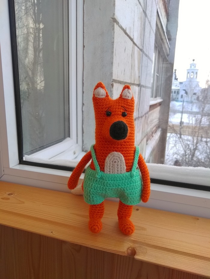 Fox Barberry - My, Long-post, Fox, Author's toy, Knitted toys, Handmade, , Toys, Crochet, Longpost