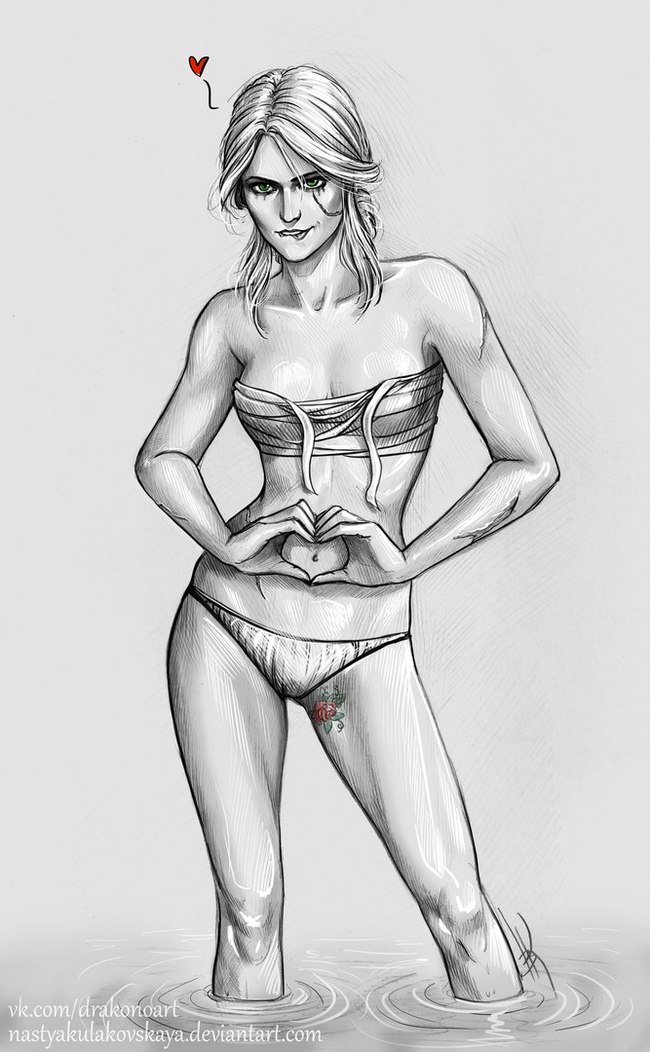 For those who suffer :) - NSFW, My, Yennefer, Ciri, , Anna Henrietta, Art, Sketch, Yen, Witcher, Longpost, Anastasia Kulakovskaya