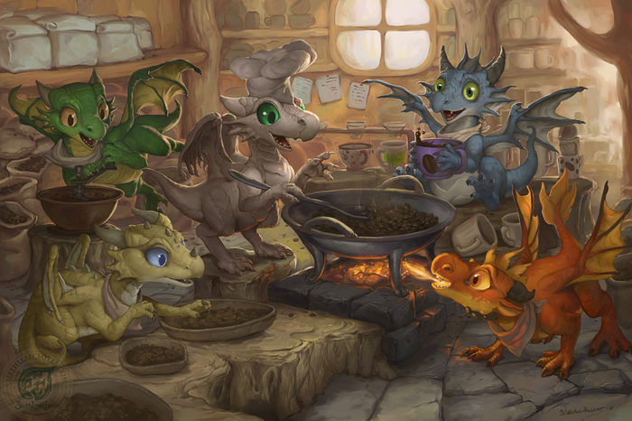 coffee roasters - Furry, The Dragon, Furry feral, Art, Sixthleafclover