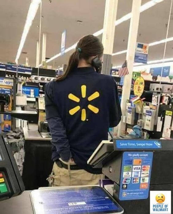 Cashier at Walmart supermarket - Cashier, Walmart, The photo