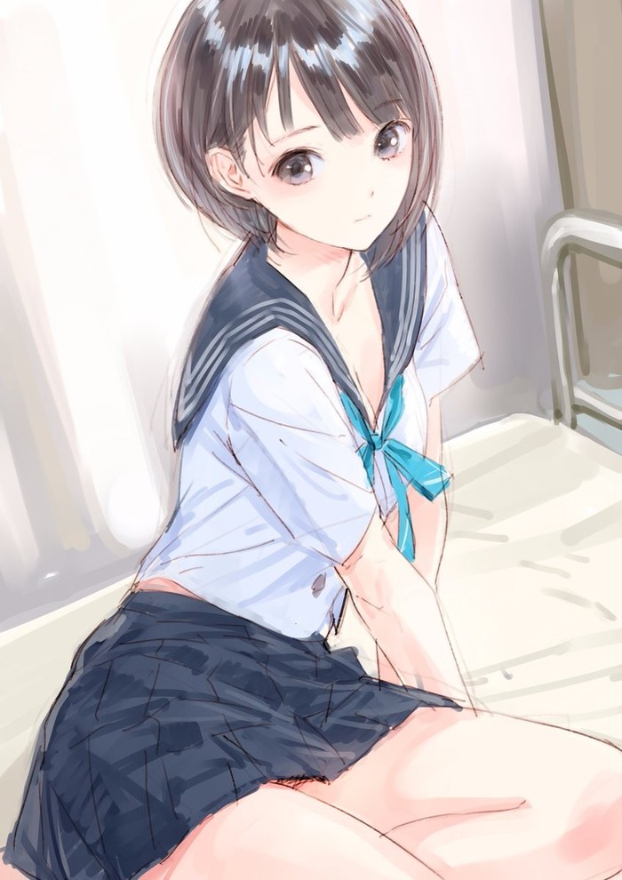 Hinako Shirai - Anime art, , Anime Game, Nyasha, Longpost, 