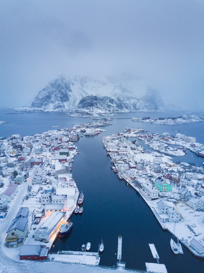 Village in Norway - The photo, Lofoten, Village, Norway