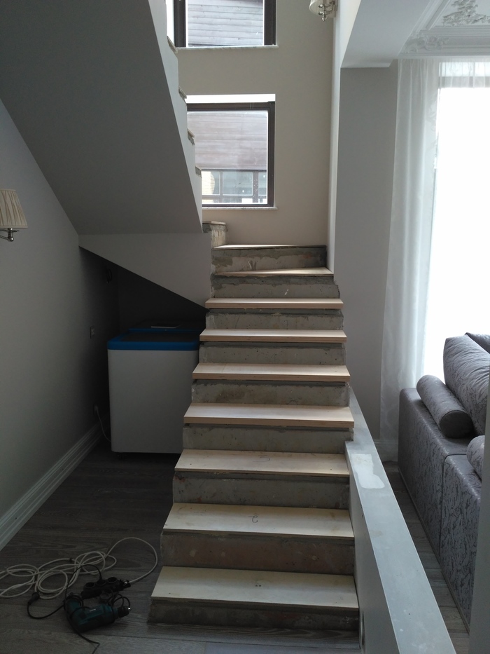 Stairs - My, Longpost, GIF, Work, Stairs, Carpenter