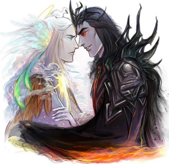 Melkor and Manwe - Melkor, ManwГ«, The silmarillion, Art, Longpost