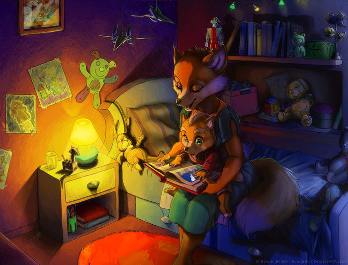 Пора Спать - Фурри, Blackby, Furry Art, Furry Canine, Furry Fox, Star Fox