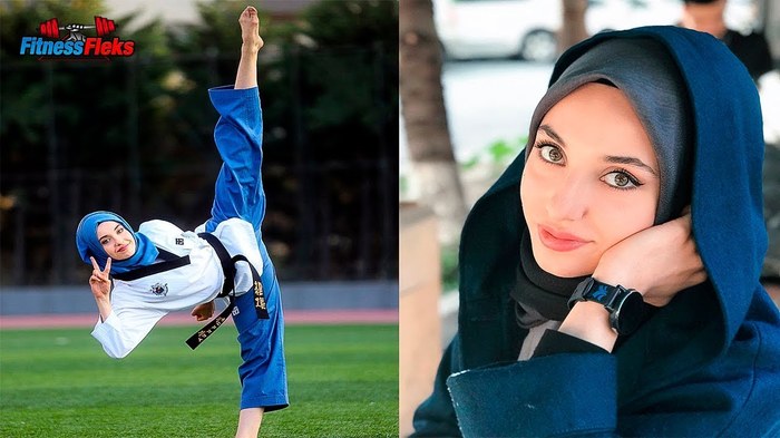 BATTLE BEAUTY IN HIJAB - Longpost, Video, Stretching, Sport