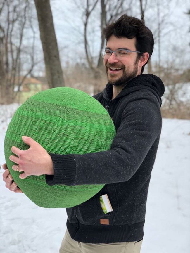 An enthusiast glued a sphere of 42,000 matches for a whole year - Matches, Longpost, Hobby, , Video, Images, Not mine