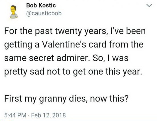 Sad humor - Grandmother, Valentine