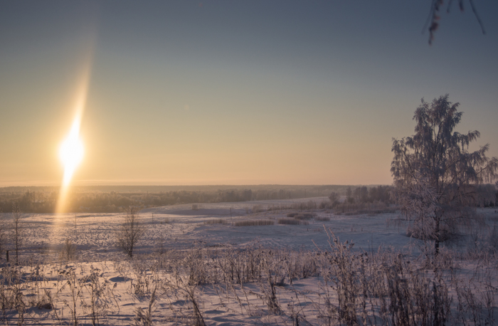 Winter landscape - My, Nerekhta, Landscape, Winter, The sun