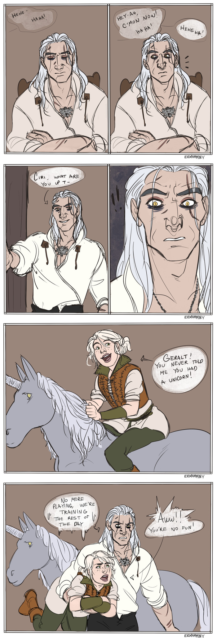 Unicorn - Witcher, Geralt of Rivia, Ciri, Unicorn, , Longpost