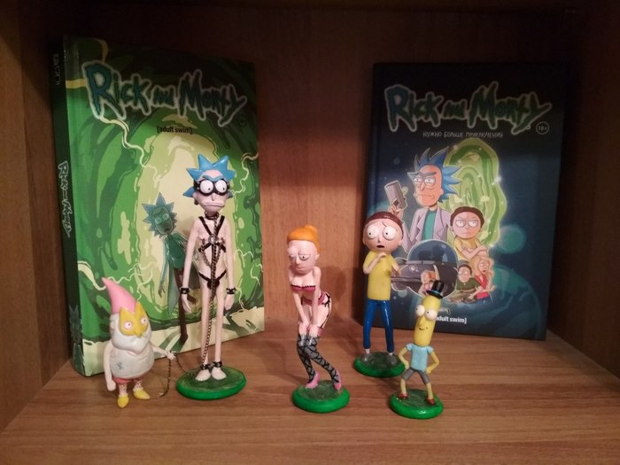 Rick and Morty polymer clay figurines - My, Polymer clay, Rick and Morty, Figurine, Sculpture, Лепка, Summer, Srach, Figurines