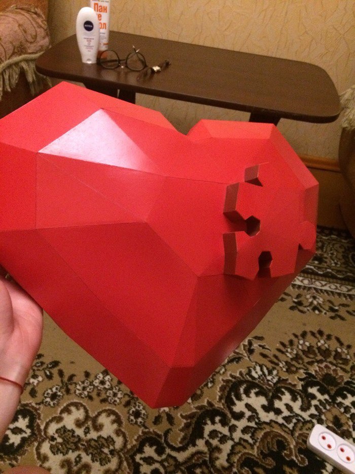 Heart papercraft, continued - , Papercraft, Handmade, Pepakura, With your own hands, My, Longpost