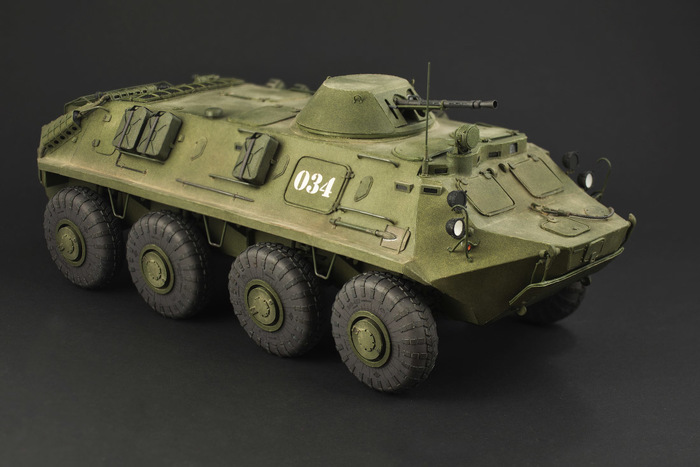 Armored personnel carrier BTR-60PB. paper modeling - Modeling, Armored personnel carrier, Not mine, Longpost