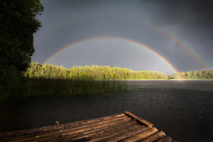 After the storm... - The photo, Rainbow, Summer, Lake