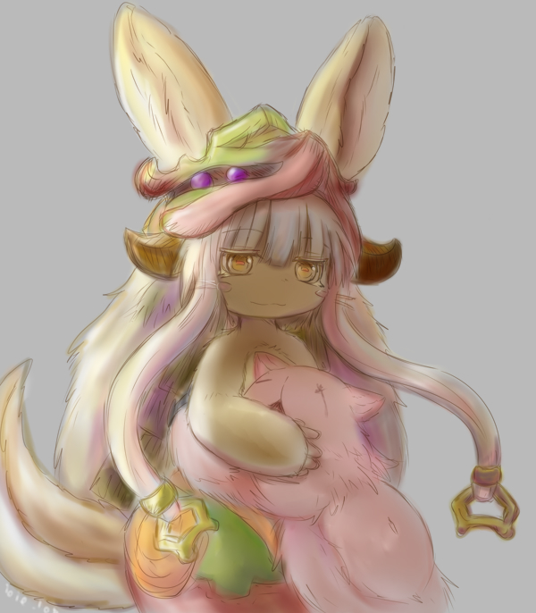 Nanachi and her treasure - Anime art, Anime, Made in abyss, Nanachi, Mitty, Longpost