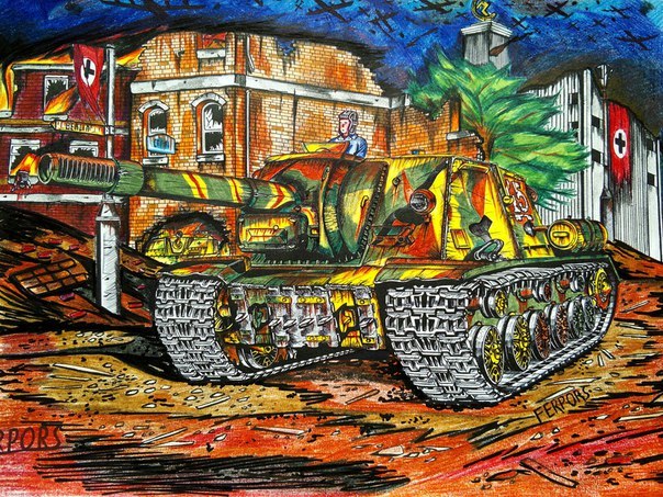 My latest best drawings in color. - My, Pencil drawing, Drawing, Art, Tanks, Auto, Helicopter, , Longpost