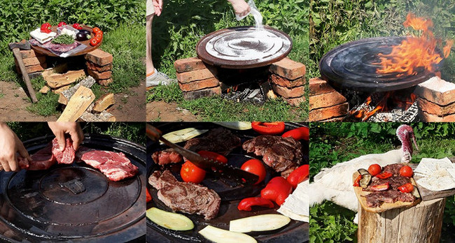 How to make dinner on a manhole cover - Food, manhole cover, Steak, Cast iron, Sewer hatch