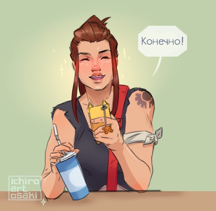   Overwatch, , Dva, Brigitte, Ichiro-artosaki, 