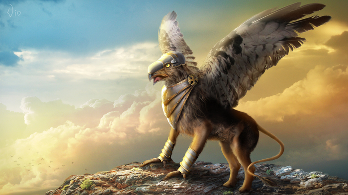 War griffin - My, Photoart, Griffin, Герои меча и магии, Viomen, Photomanipulation