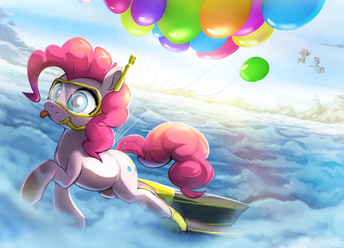 Sea Sky Earth - My Little Pony, PonyArt, Pinkie Pie, Rainbow Dash, Fluttershy, Fidzfox