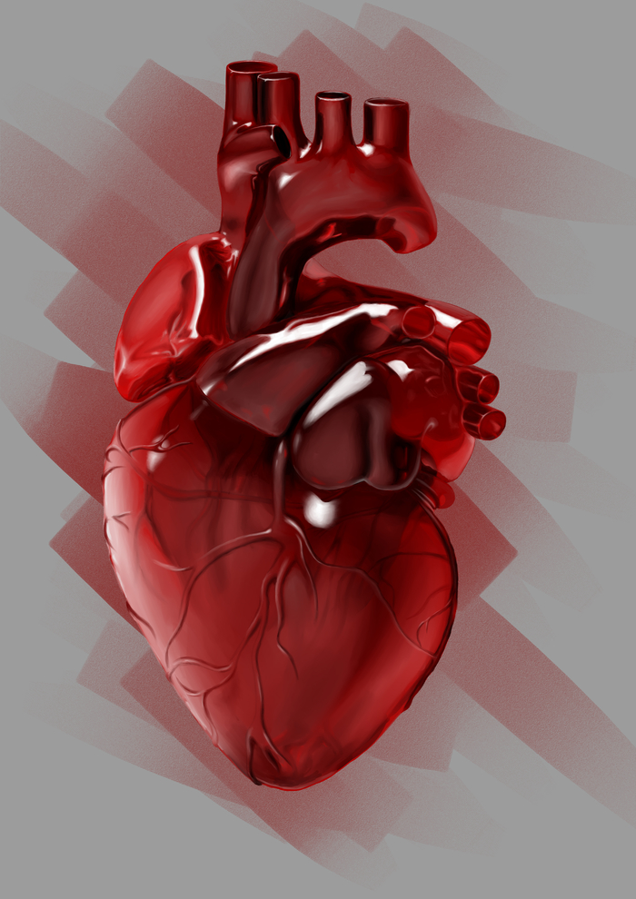 Glass heart drawing in SAI - My, Drawing, Heart, Glass, Digital, SAI, Speed ??painting, My, Video, Longpost