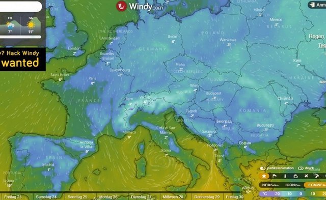 Someone used a climate weapon? - Weather, Cold, freezing, Europe, Climate weapons, Screenshot, Images