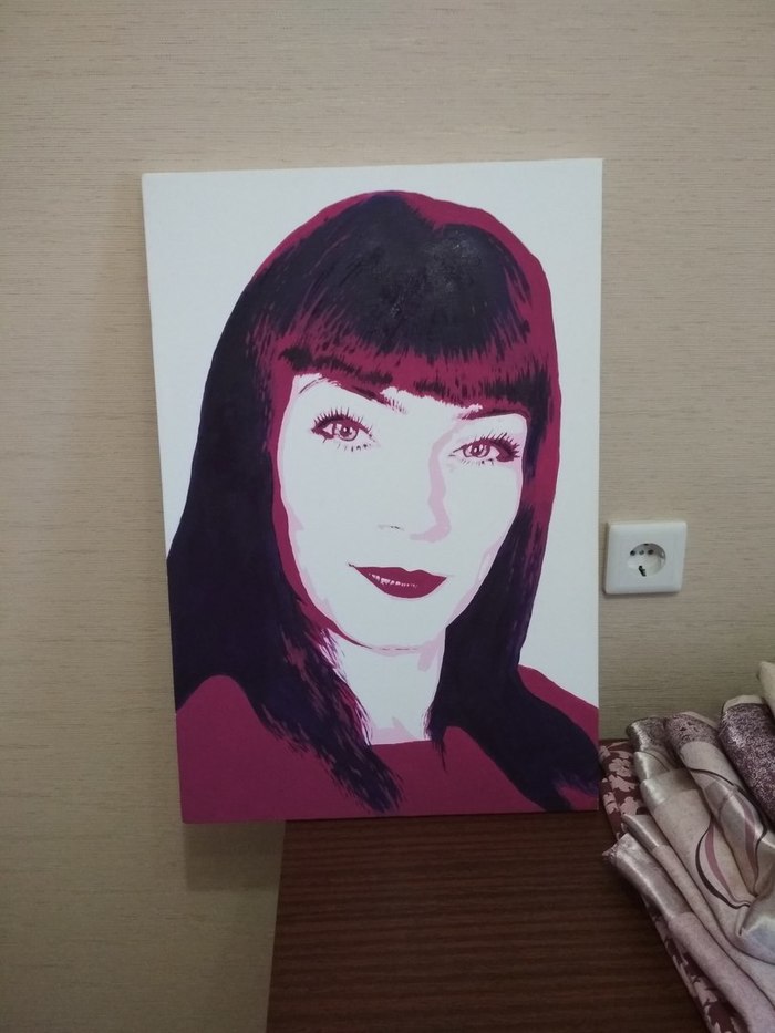 Popart, but the skill is growing emae))) - My, Pop Art, , Portrait, Acrylic, Self-taught, Longpost, Painting