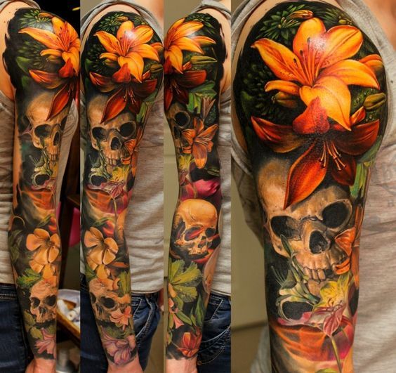 Courageous Botany - Tattoo, Sleeve, , Longpost, Flowers, A selection