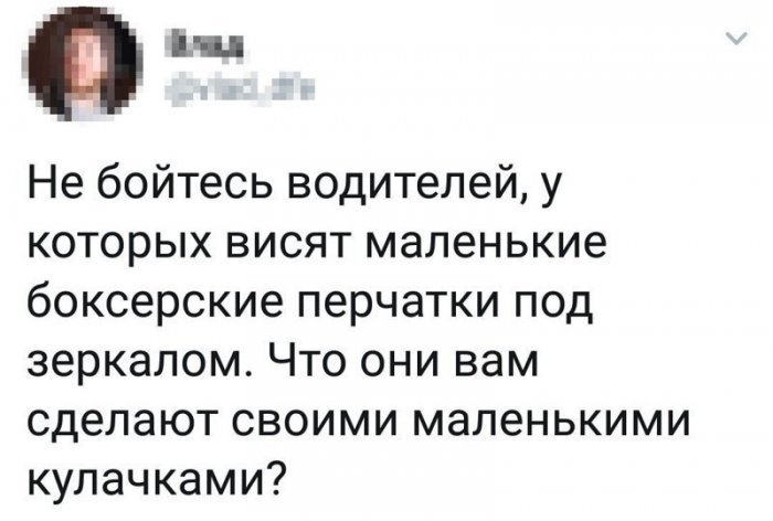 У китайцев тоже маленькие кулачки, но они знают кунг-фу
 - Водитель, Кулаки, Боксерские перчатки, Скриншот, Картинка с текстом, Twitter