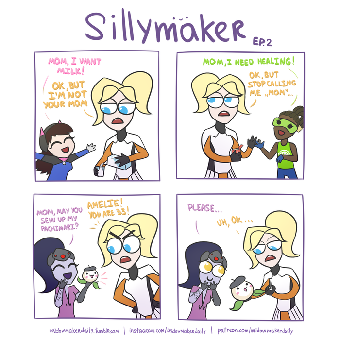 Sillymaker ep.2 Overwatch, , Widowmakerdaily, Mercy, Dva, Lucio, Widowmaker