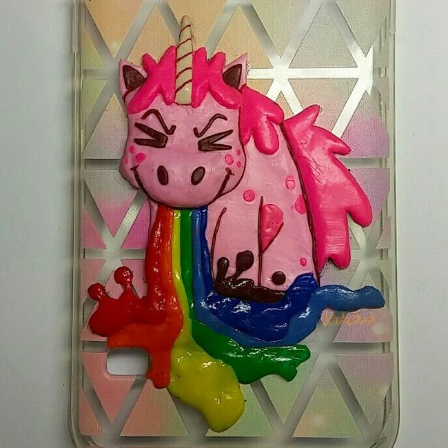 How do I repair my cover? - My, Polymer clay, Unicorn, Rainbow, Handmade, Case for phone, Longpost