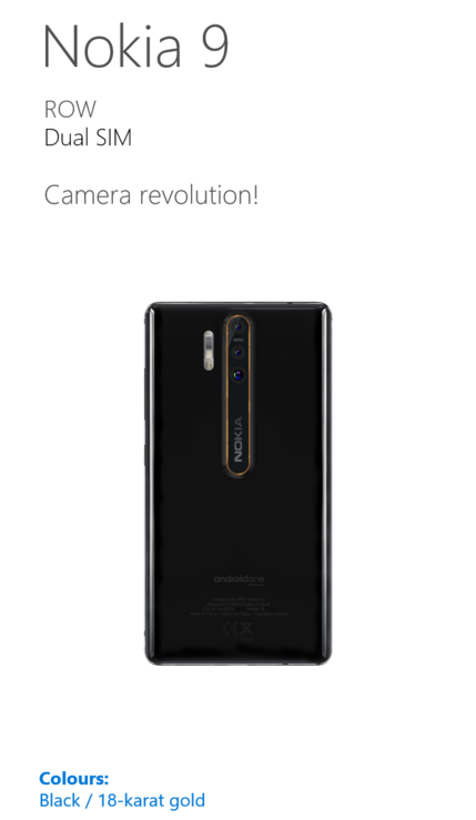 Nokia 9 appeared on the render with a triple main camera at 41 megapixels - Nokia, news, , Smartphone, Гаджеты, Longpost