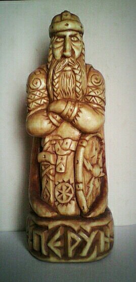 Slavic god PERUN, carved from aspen, height 20cm. - My, Slavic mythology, Wood carving, Slavic gods, Thread, Idols, Perun, Slavs, Longpost