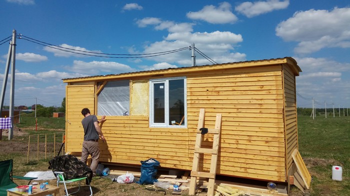 How we bought a summer house - Year 1, Part 4 - Life and insulation of a change house - My, Blog, Dacha, Cabin, Warming, Text, Longpost, Insulation, Everyday life, Video