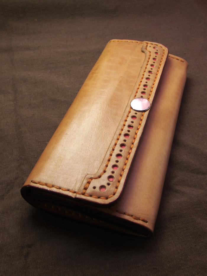 Women's wallet - My, Art, Leather, Thread, , Wallet, Longpost