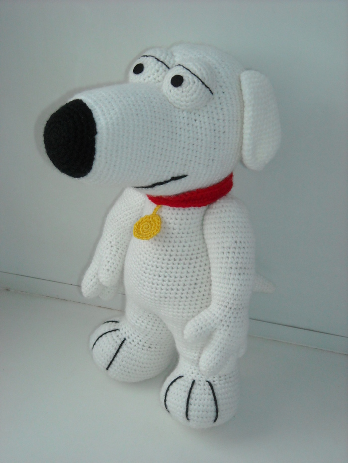 Knitted Brian - , Needlework without process, Longpost, Brian Griffin, My