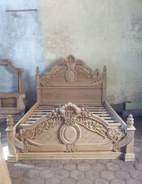 Wood carving - Bed, Wood carving, The photo