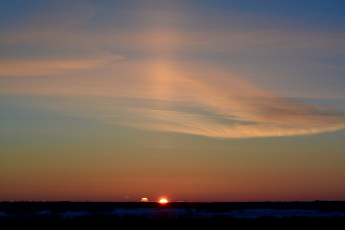 sky wing - My, The photo, Sunset, Sky, The sun, Spring, Nature, Peace