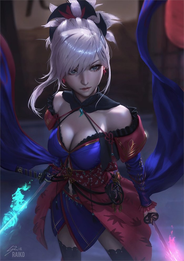 Shinmen Musashi no Kami Fujiwara no Harunobu - Anime, Anime art, Fate grand order, Miyamoto musashi, Deviantart, Raikoart