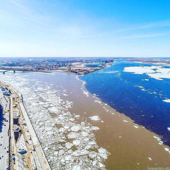 Confluence of the Oka and Volga - The photo, Volga river, Oka river, Nizhny Novgorod
