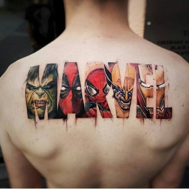 Когда ты фанат Marvel... - Тату, Marvel