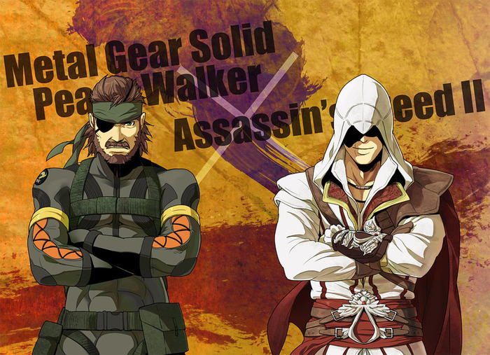 Killers that avenge the past, creating the future. - Metal gear, Assassins creed, Crossover, Games, Art, Naked Snake, Ezio Auditore
