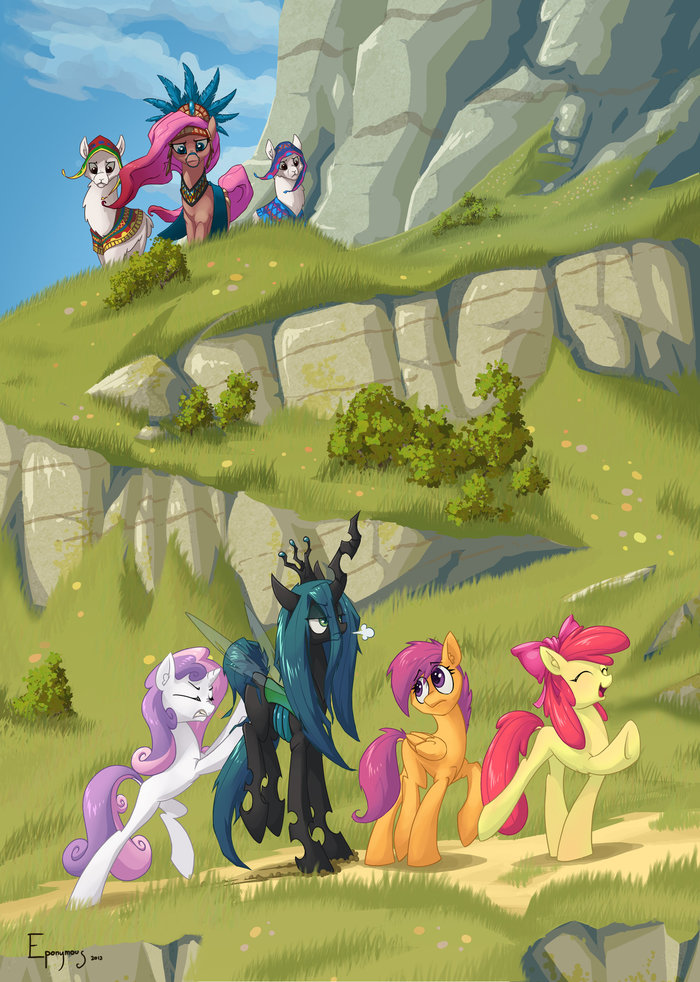 The adventure begins! - My little pony, Cutie mark crusaders, Original character, Queen chrysalis, 