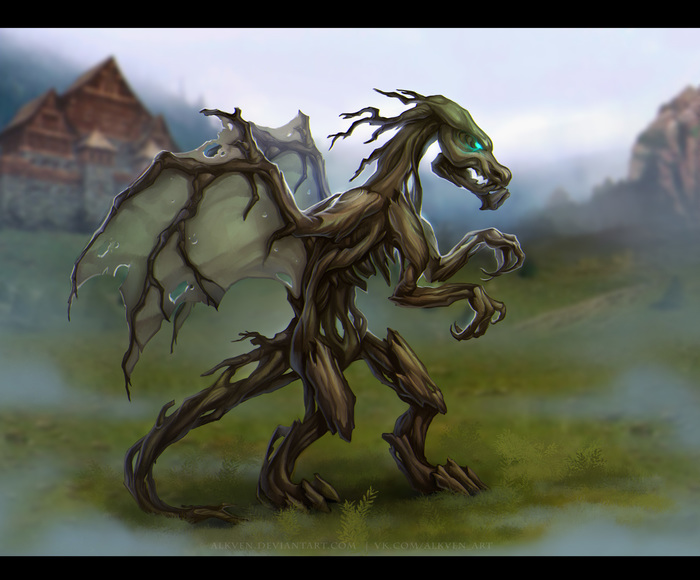 tree dragon - HOMM III, The Dragon, Dendroid, Stronghold, Art, 