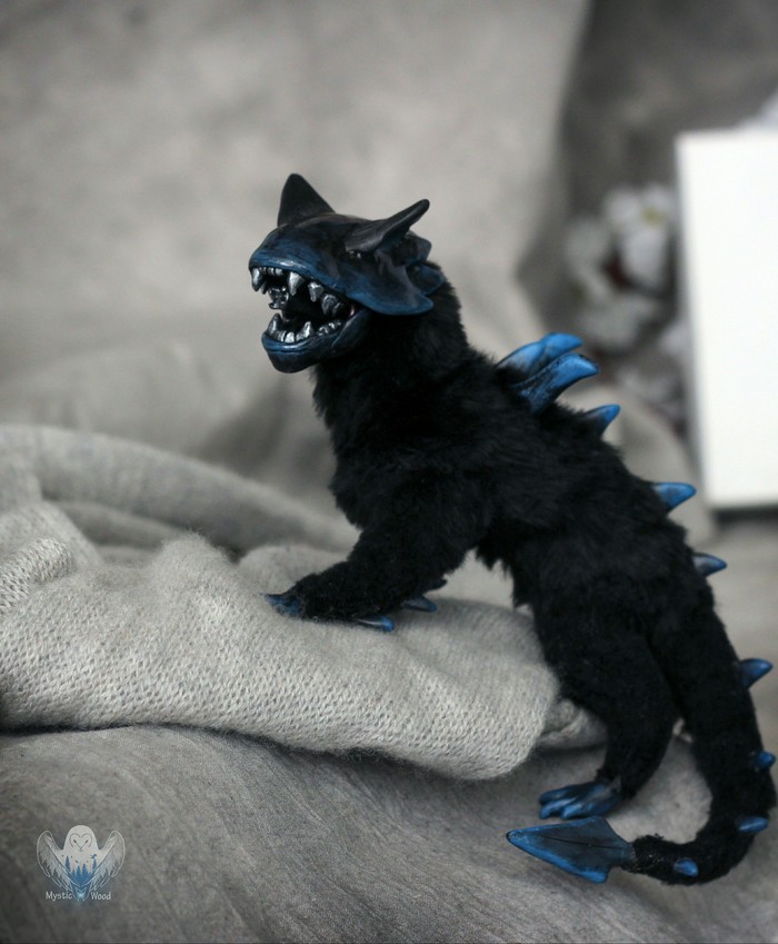 Royal xenocat - My, Friday tag is mine, Xenomorph, cat, Needlework without process, Handmade, Polymer clay, Longpost