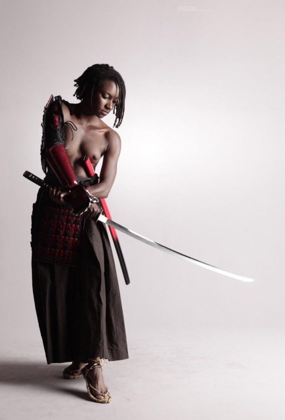 afro samurai - NSFW, Katana, Japanese style, Strawberry, Black people, Longpost