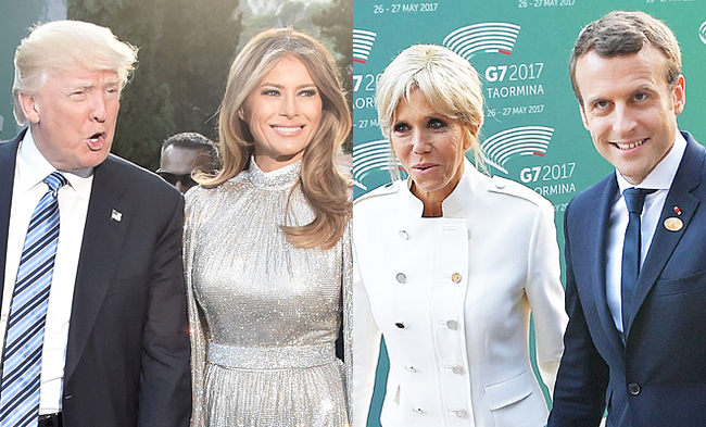 I think they should switch wives - Donald Trump, Emmanuel Macron, Wife, 