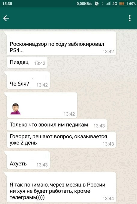 Ещё немного о блокировках - Моё, Блокировка, Telegram, Playstation 4, Чат, Мат