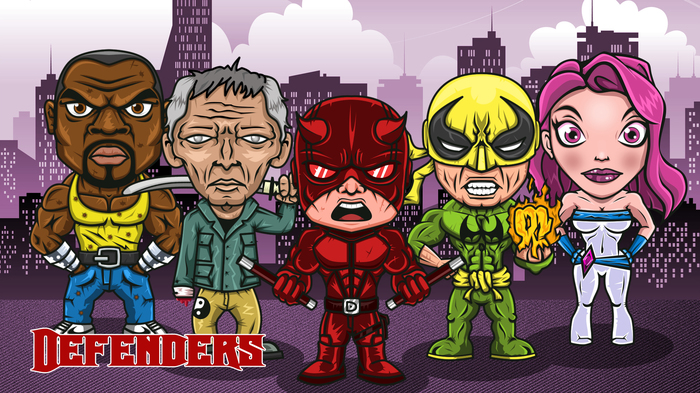 Defenders( Luke Cage,Stick,Daredevil,Iron Fist,Jessica Jones) - My, Daredevil, Iron Fist