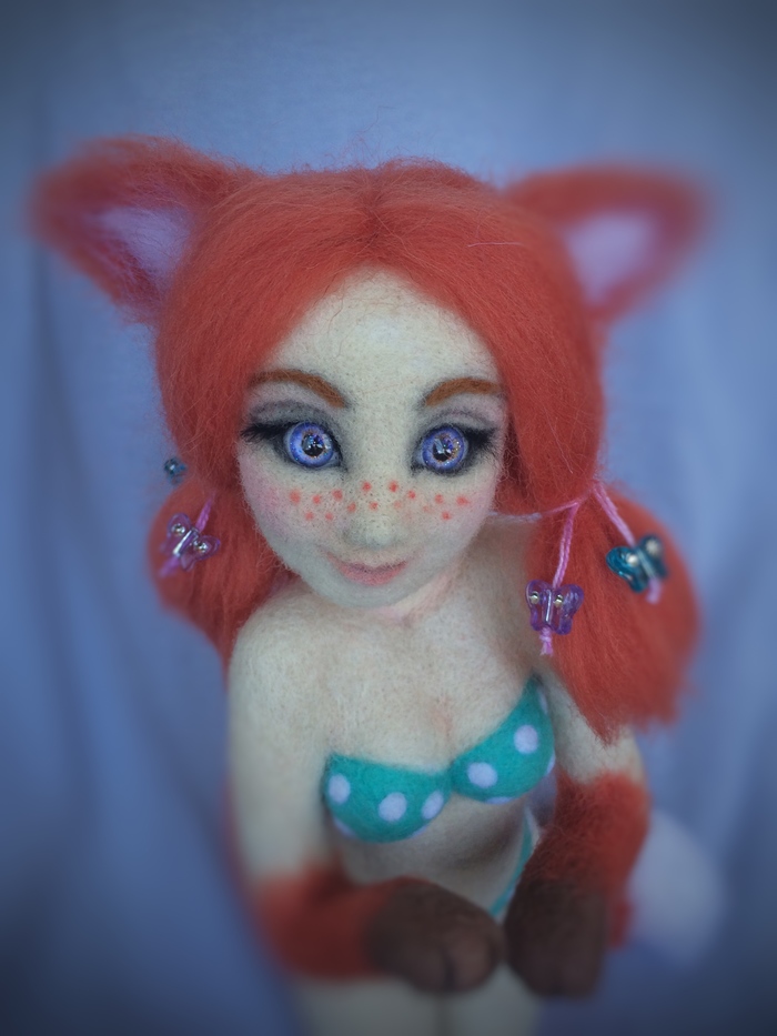 Red-haired beast (part 3, last) - Interior toy, Author's toy, Furry, Dry felting, Needlework without process, Fox, My, Longpost